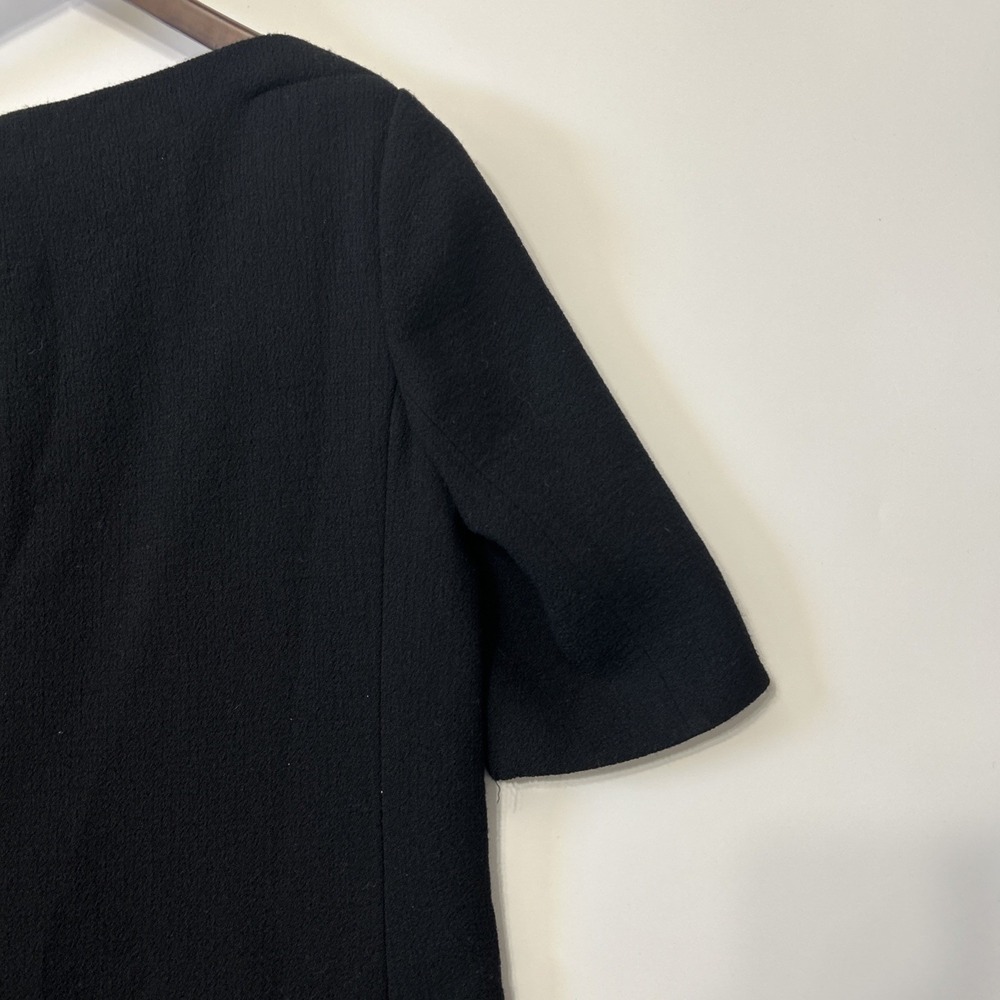 Lafayette 148 Womens Black Midi Dress Size 8 Wool Classic Career Luxury Half Slv - Picture 13 of 16